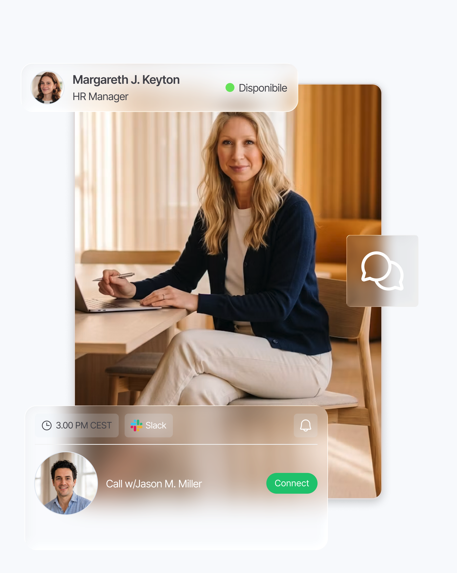 Person reflecting in an office