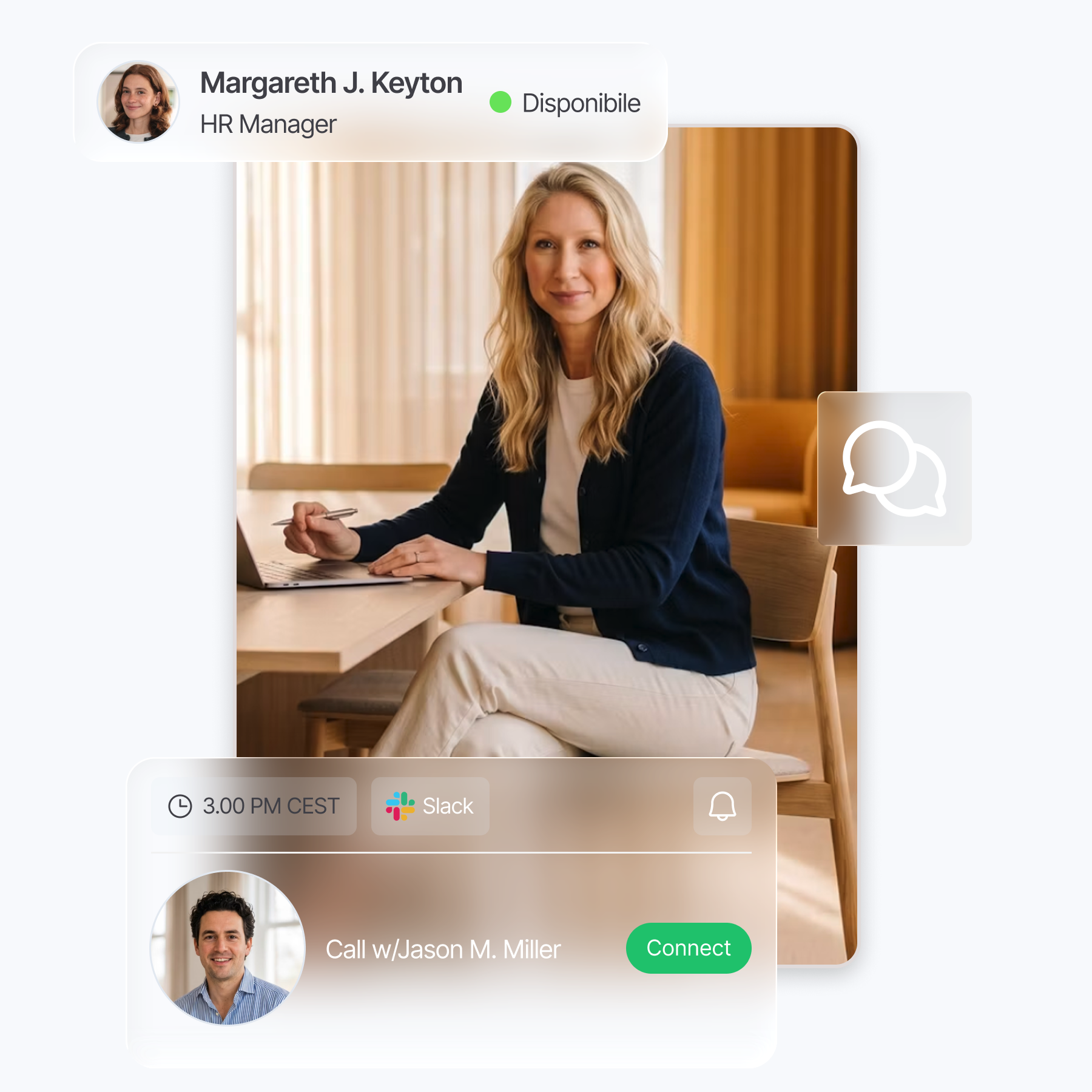 Person reflecting in an office