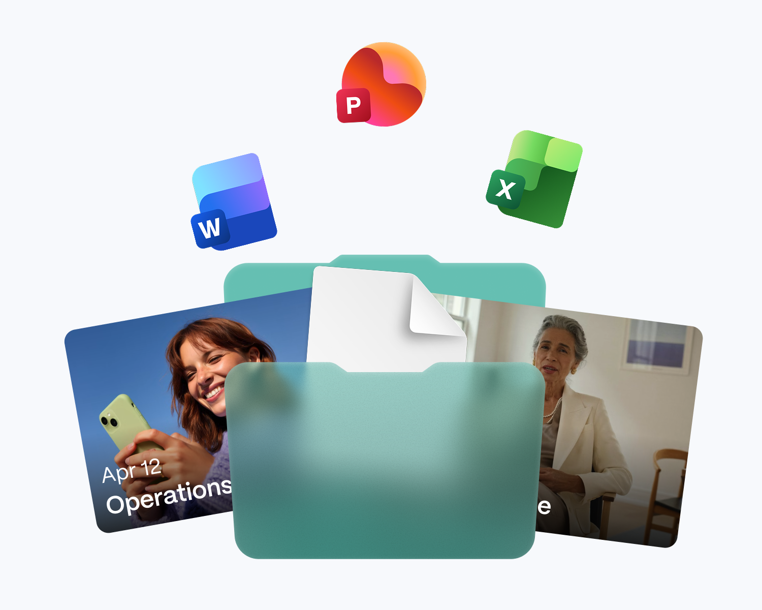 Shape folder with documents and Office files