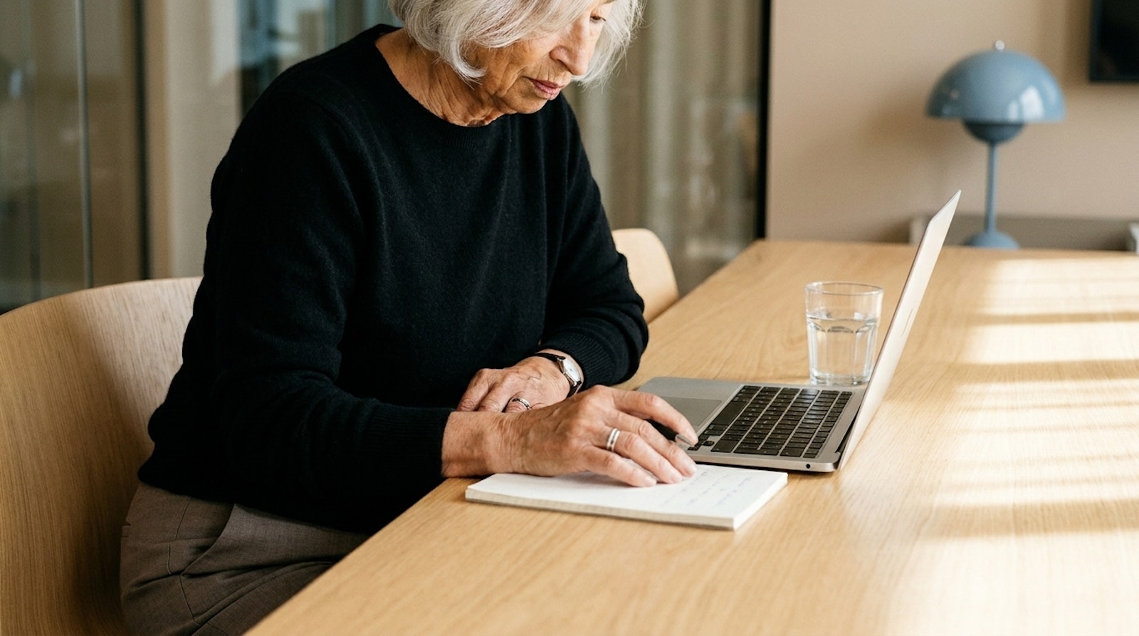 Person focused during work