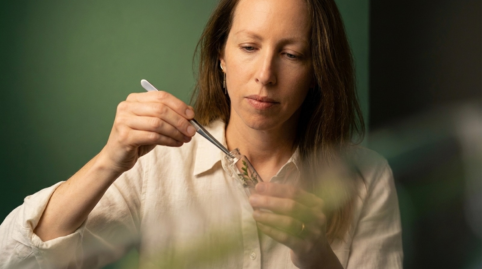Researcher during a laboratory analysis